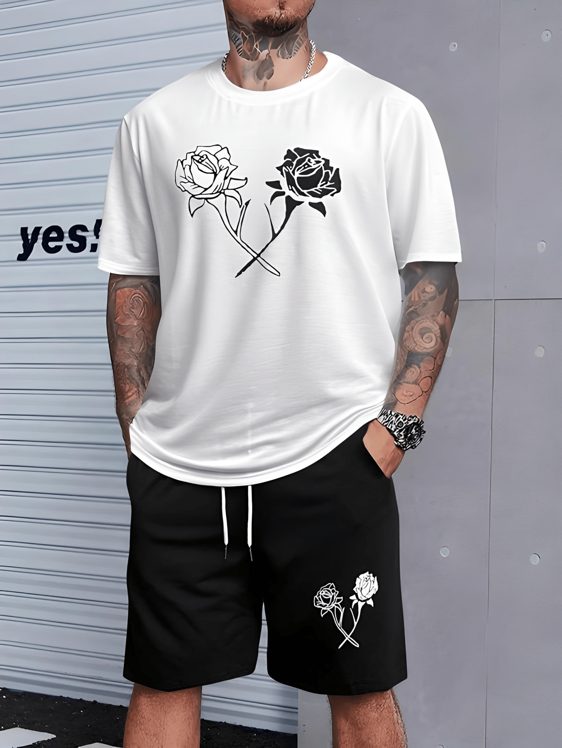 Camiseta Oversize Y Pantaloneta Roses Camiseta Oversize Y Pantaloneta Roses